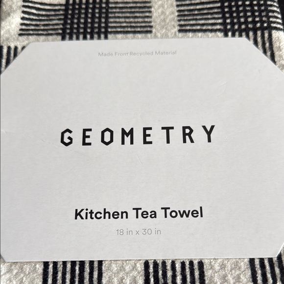 Geometry Kitchen Tea Towel Black and White - Picture 4 of 4